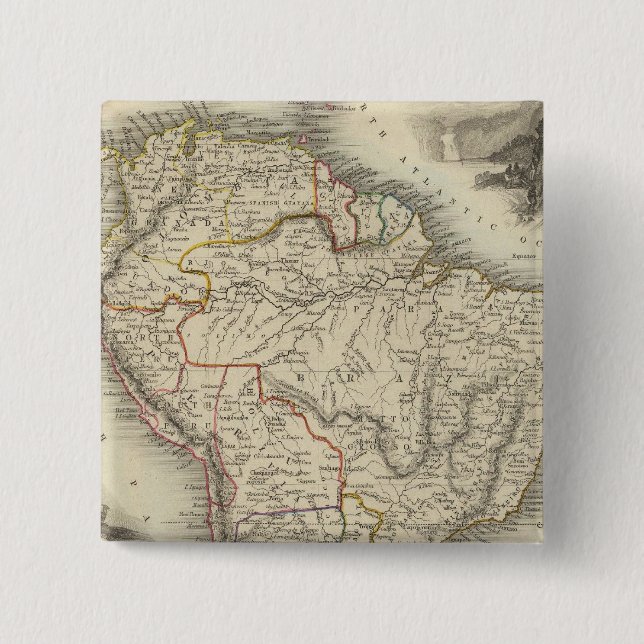 Badge Carré 5 Cm Amérique du Sud 35 (Devant)