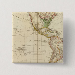 Badge Carré 5 Cm Amérique - Les colonies de tribus indiennes