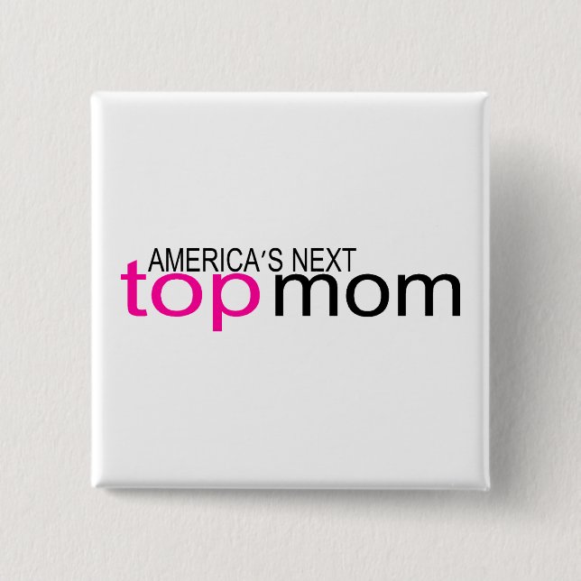 Badge Carré 5 Cm Amérique - Top Maman (Devant)