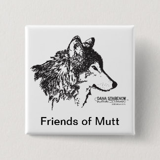 Badge Carré 5 Cm Amis de bouton de chien