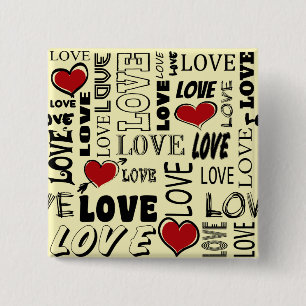 Badge Carré 5 Cm Amour