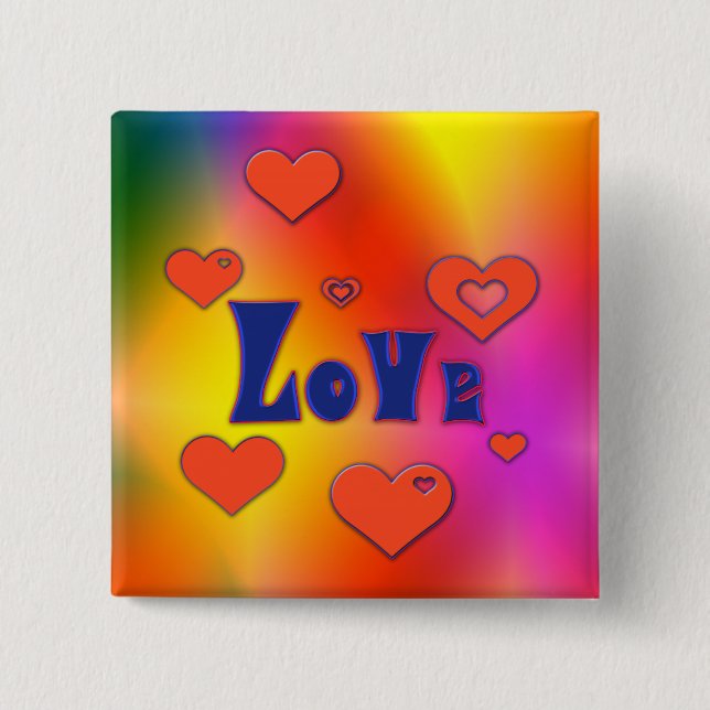 Badge Carré 5 Cm Amour (Devant)