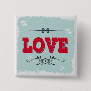 Badge Carré 5 Cm Amour
