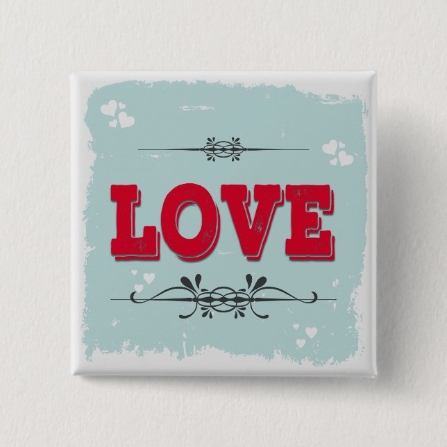 Badge Carré 5 Cm Amour (Devant)