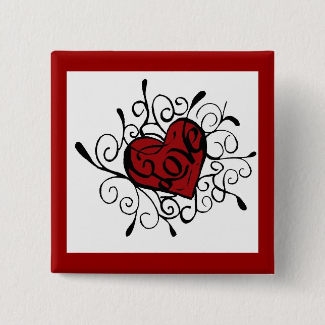 Badge Carré 5 Cm amour (Devant)