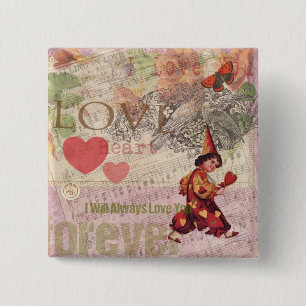 Badge Carré 5 Cm Amour Coeur coeur amour amour amour amour Valentin