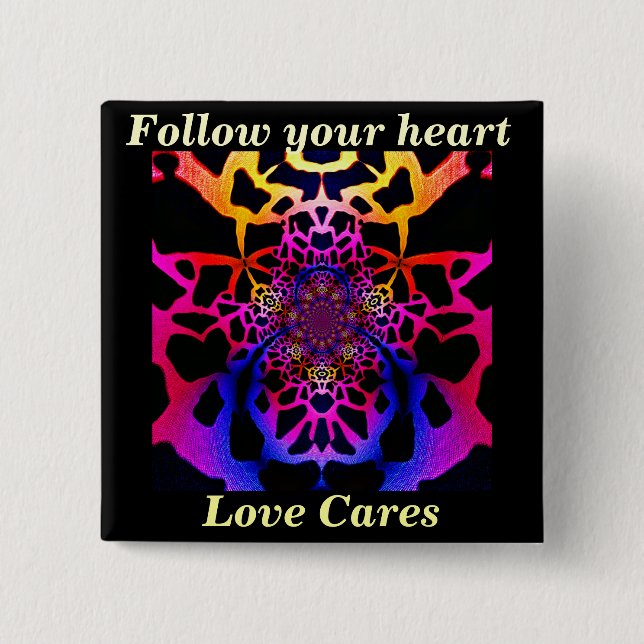 Badge Carré 5 Cm Amour dans_ (Devant)