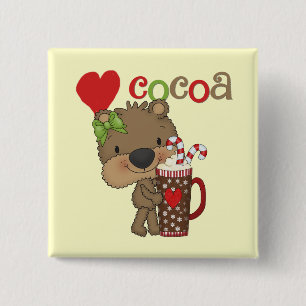 Badge Carré 5 Cm Amour de cacao d'ours de fille