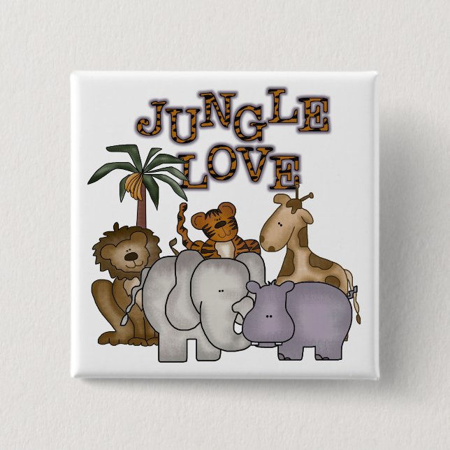 Badge Carré 5 Cm Amour de jungle (Devant)