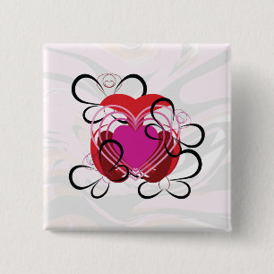 Badge Carré 5 Cm Amour de papillon Rythme de l'amour Marbré