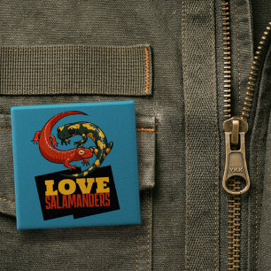 Badge Carré 5 Cm Amour de salamandre mignonne pour les fans de sala