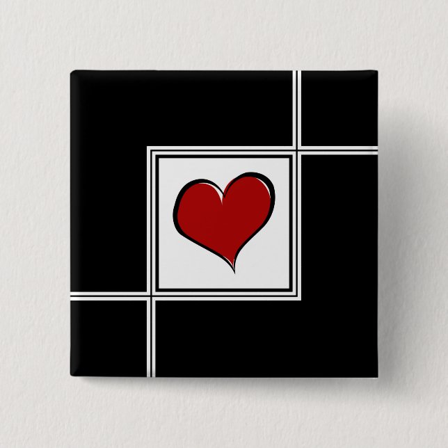 Badge Carré 5 Cm Amour design (Devant)