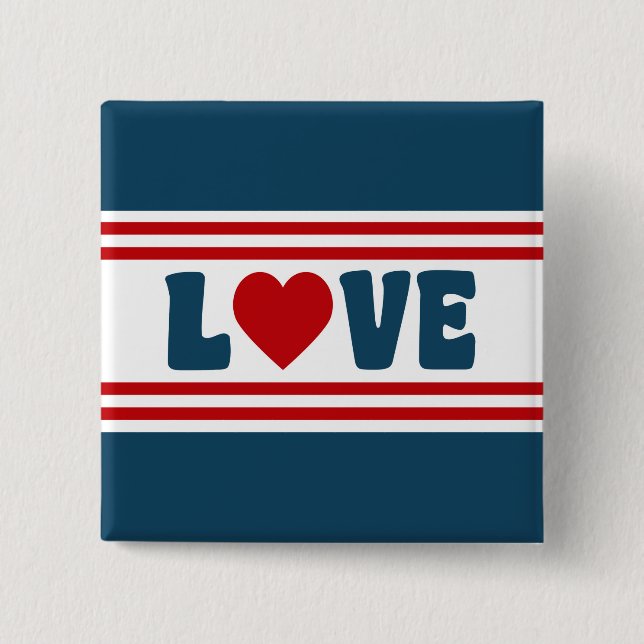 Badge Carré 5 Cm Amour design (Devant)