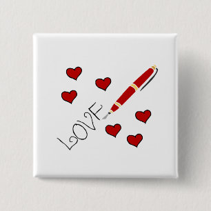 Badge Carré 5 Cm Amour (écriture)