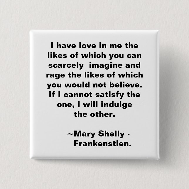 Badge Carré 5 Cm Amour et rage (Devant)