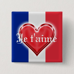 Badge Carré 5 Cm Amour français