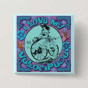 Badge Carré 5 Cm Amour hippie du regard I mes T-shirts de vélo sur