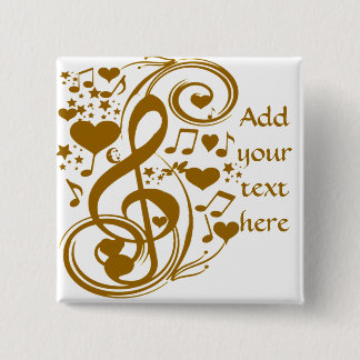 Badge Carré 5 Cm Amour & Joy-Gold_