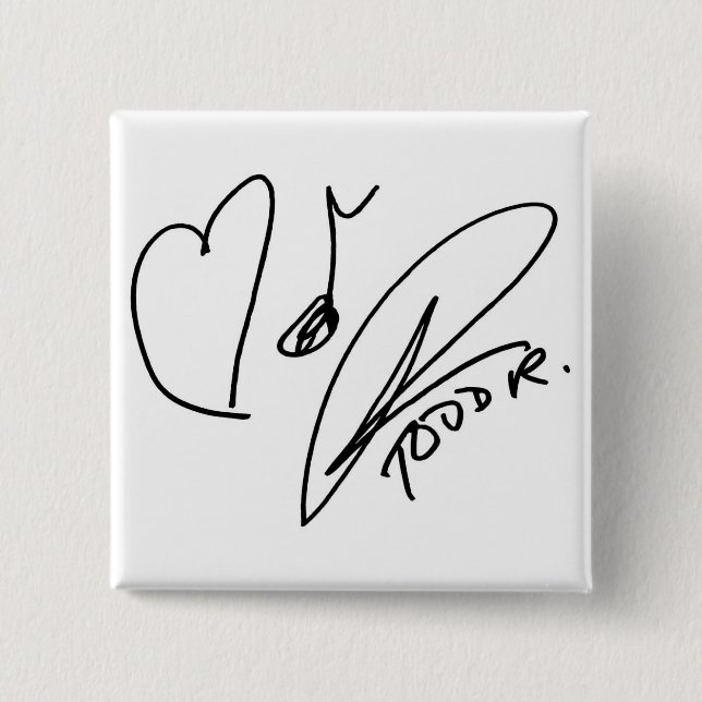 Badge Carré 5 Cm Amour-Musique-Pin (Devant)