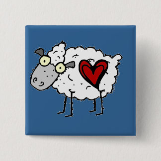 Badge Carré 5 Cm Amoureux de plouc - amour de moutons