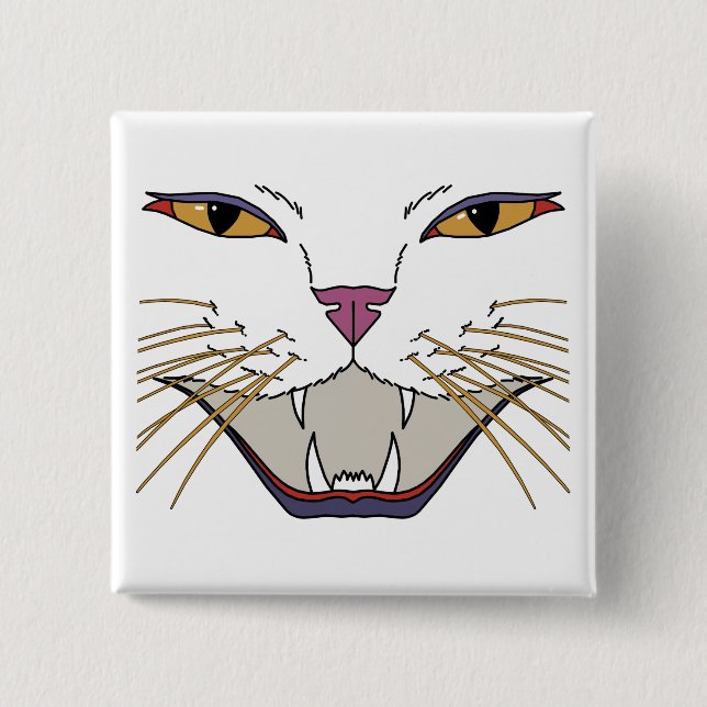 Badge Carré 5 Cm Amoureux des chats fougueux (Devant)