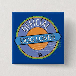 Badge Carré 5 Cm Amoureux des chiens officiel