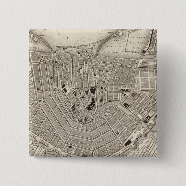 Badge Carré 5 Cm Amsterdam (Devant)