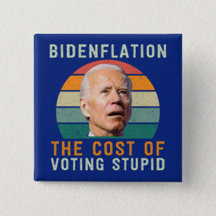 Badge Carré 5 Cm Amusant conservateur anti-Joe Biden inflation