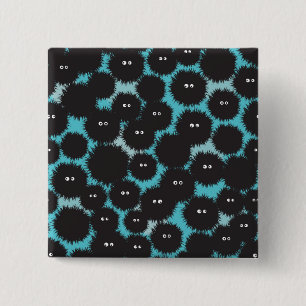 Badge Carré 5 Cm Amusant monstres noirs moelleux