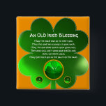 Badge Carré 5 Cm An Old Irish Blessing Shamrock<br><div class="desc">Elegant , unique gold celtic jewel with an emerald gem stone and shamrock inset with an ancient irish prayer inside for Saint Paddy's Day (, St. Patty ). Vibrant 3D gemstones and very accurated design, 3D modeling and rendering by Bulgan Lumini (c).Part from series Hyper Talismans. .An elegant and classic...</div>