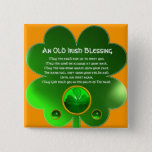 Badge Carré 5 Cm An Old Irish Blessing Shamrock<br><div class="desc">Elegant , unique gold celtic jewel with an emerald gem stone and shamrock inset with an ancient irish prayer inside for Saint Paddy's Day (, St. Patty ). Vibrant 3D gemstones and very accurated design, 3D modeling and rendering by Bulgan Lumini (c).Part from series Hyper Talismans. .An elegant and classic...</div>