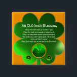 Badge Carré 5 Cm An Old Irish Blessing Shamrock<br><div class="desc">Elegant , unique gold celtic jewel with an emerald gem stone and shamrock inset with an ancient irish prayer inside for Saint Paddy's Day (, St. Patty ). Vibrant 3D gemstones and very accurated design, 3D modeling and rendering by Bulgan Lumini (c).Part from series Hyper Talismans. .An elegant and classic...</div>
