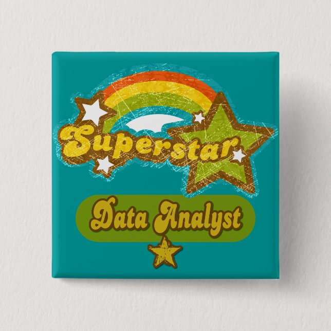 Badge Carré 5 Cm Analyste de données de superstar (Devant)