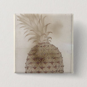 Badge Carré 5 Cm Ananas,