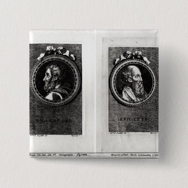 Badge Carré 5 Cm Anaxagorus et Epictetus (Devant)