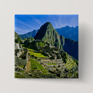 Badge Carré 5 Cm Ancien Machu Picchu, dernier refuge des 2