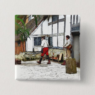 BADGE CARRÉ 5 CM ANCIENNE ANGLETERRE