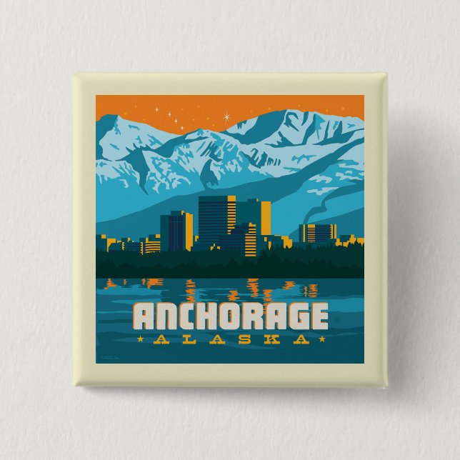 Badge Carré 5 Cm Ancrage, Alaska (Devant)
