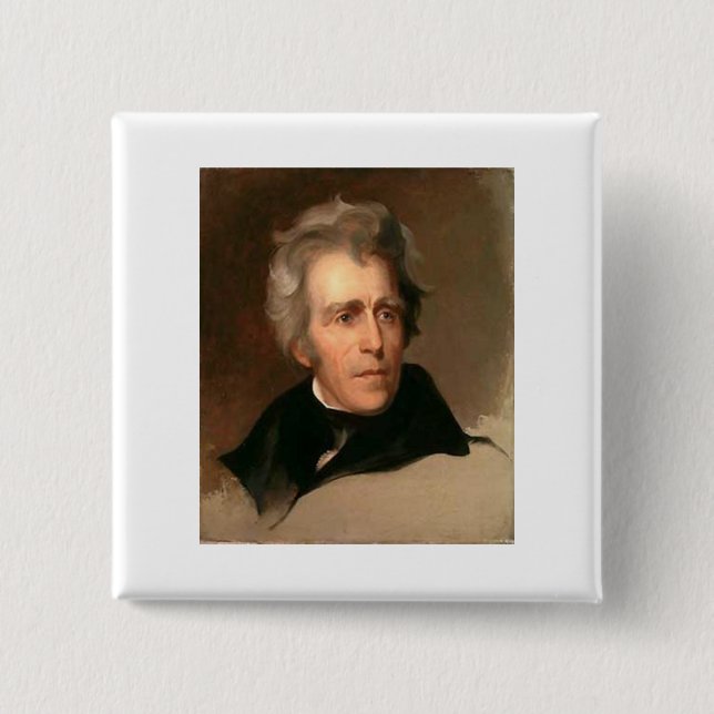 Badge Carré 5 Cm Andrew Jackson (Devant)