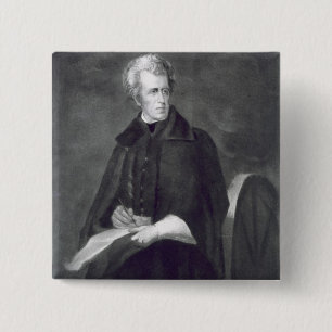 Badge Carré 5 Cm Andrew Jackson, 7ème Président des États-Unis
