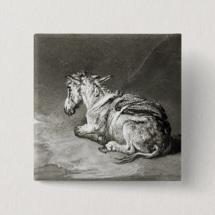 Badge Carré 5 Cm Âne au repos