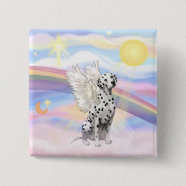 Badge Carré 5 Cm Ange dalmate (Devant)