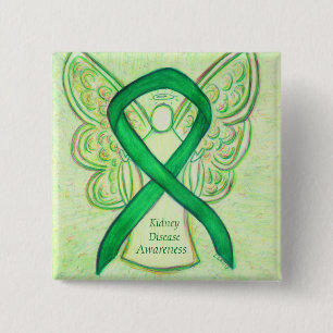 Badge Carré 5 Cm Ange de sensibilisation à la maladie du rein Ruba