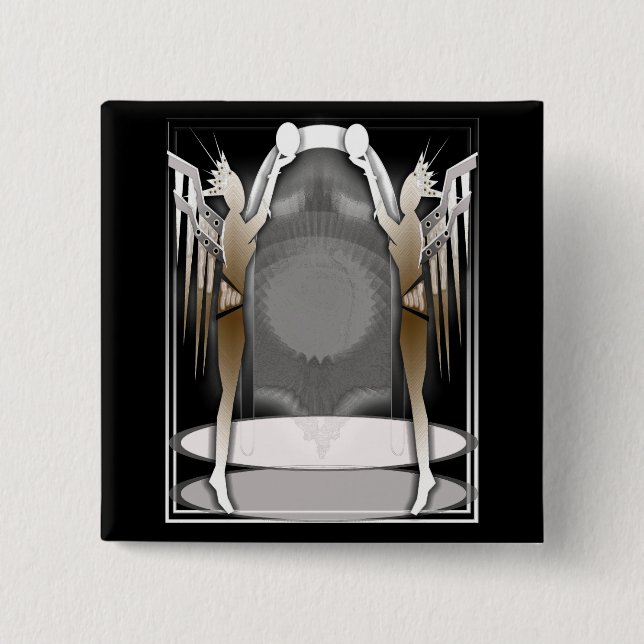 Badge Carré 5 Cm anges de deco (Devant)