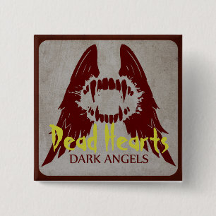 Badge Carré 5 Cm Anges foncés - romans morts de coeurs