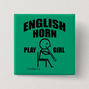 Badge Carré 5 Cm Anglais Corn Play Girl