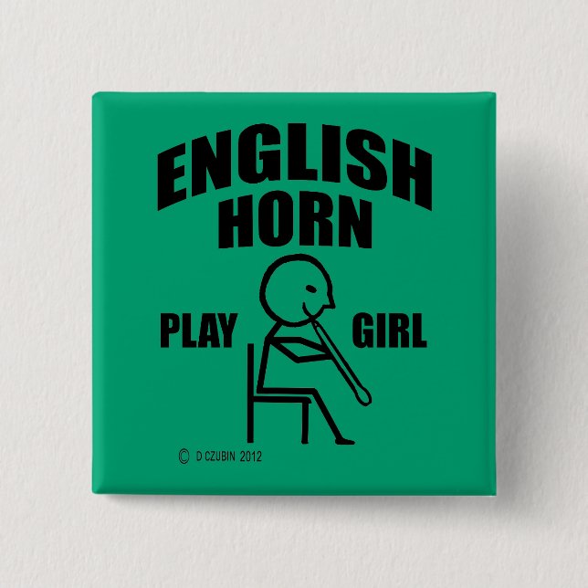 Badge Carré 5 Cm Anglais Corn Play Girl (Devant)