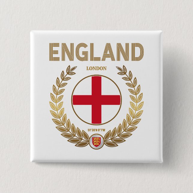 Badge Carré 5 Cm Angleterre (Devant)