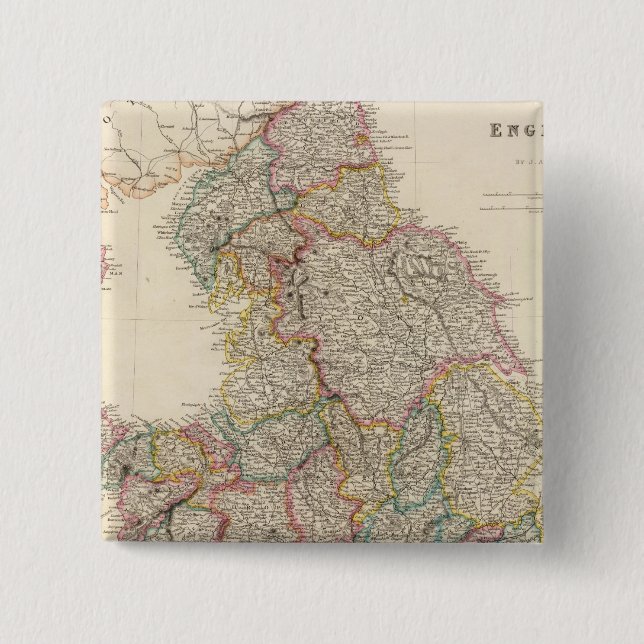 Badge Carré 5 Cm Angleterre 3 (Devant)