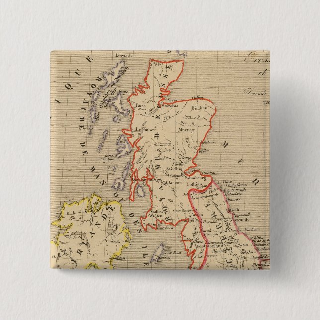 Badge Carré 5 Cm Angleterre, Écosse, Irlande et Man en 1100 (Devant)